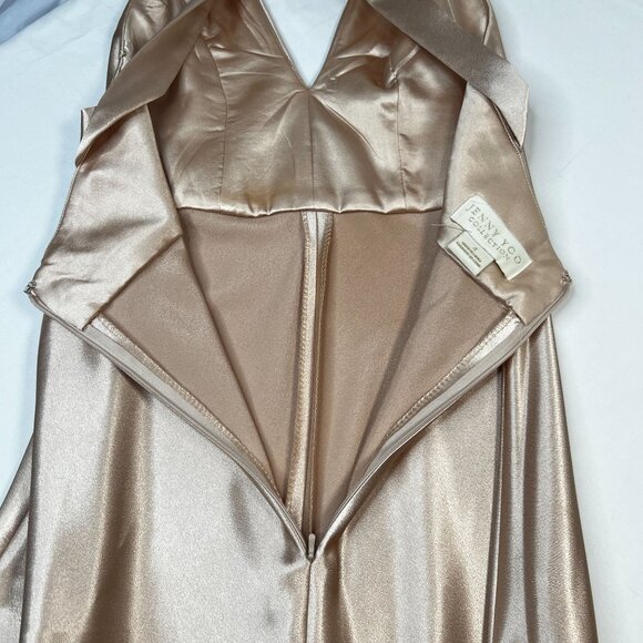 Jenny Yoo Corinne Satin Crepe Dress Halter Maxi Bridesmaid Wedding Petal 4 - Picture 13 of 15